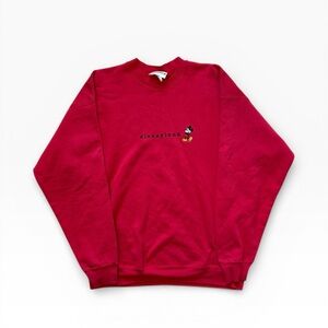 Vintage 90s Disney Land Mickey Mouse Red Crew Neck Made in USA Large